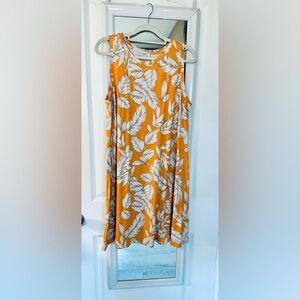LOFT Orange and White Floral Dress